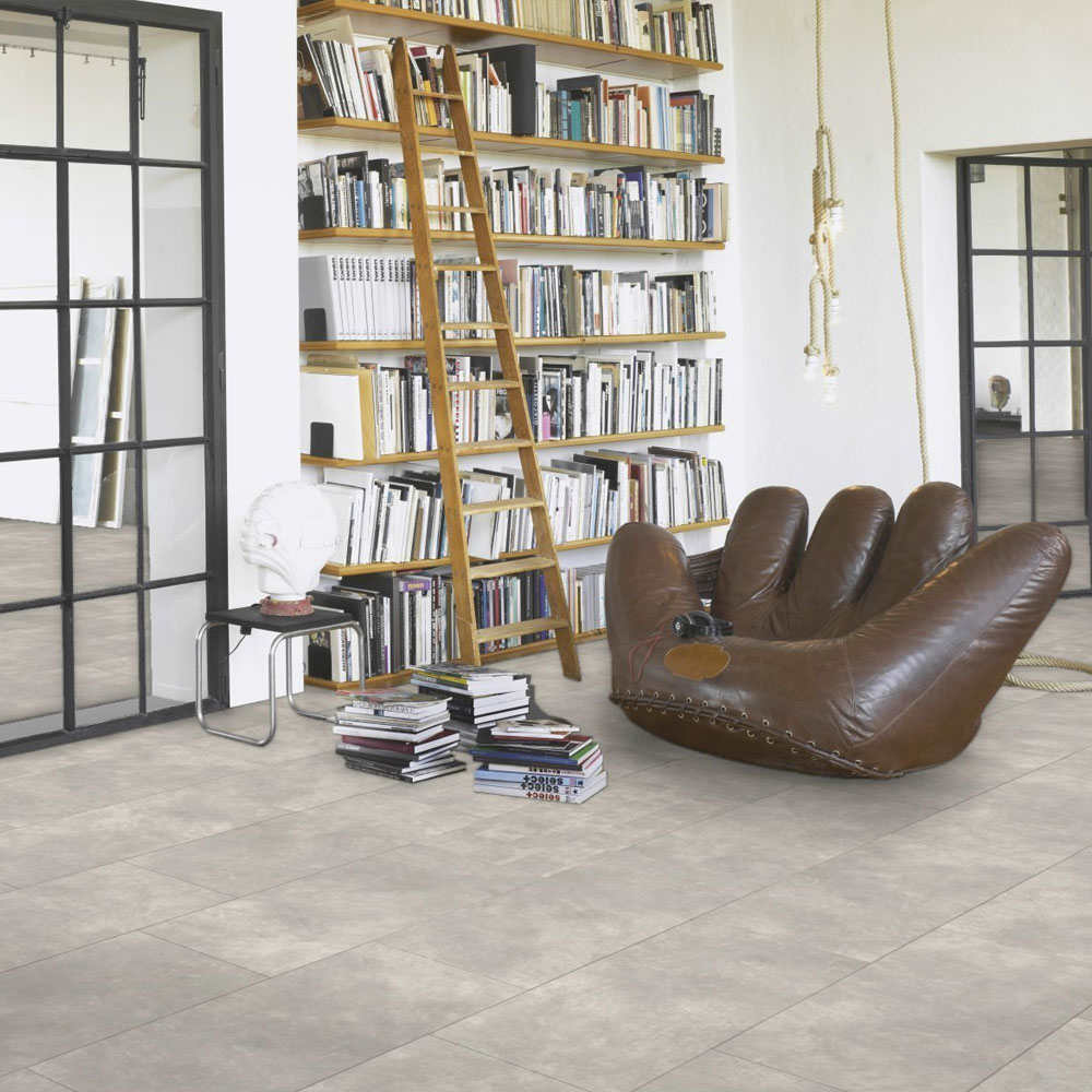 Cemento Gris Claro | Vinilo Modular ONE Hydron Parador | Espacio Salón
