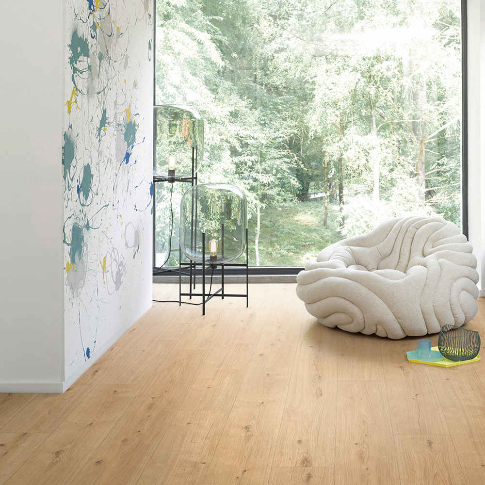 Roble Atmosphere Natur | Vinilo Modular ONE Hydron Parador | Espacio Sala