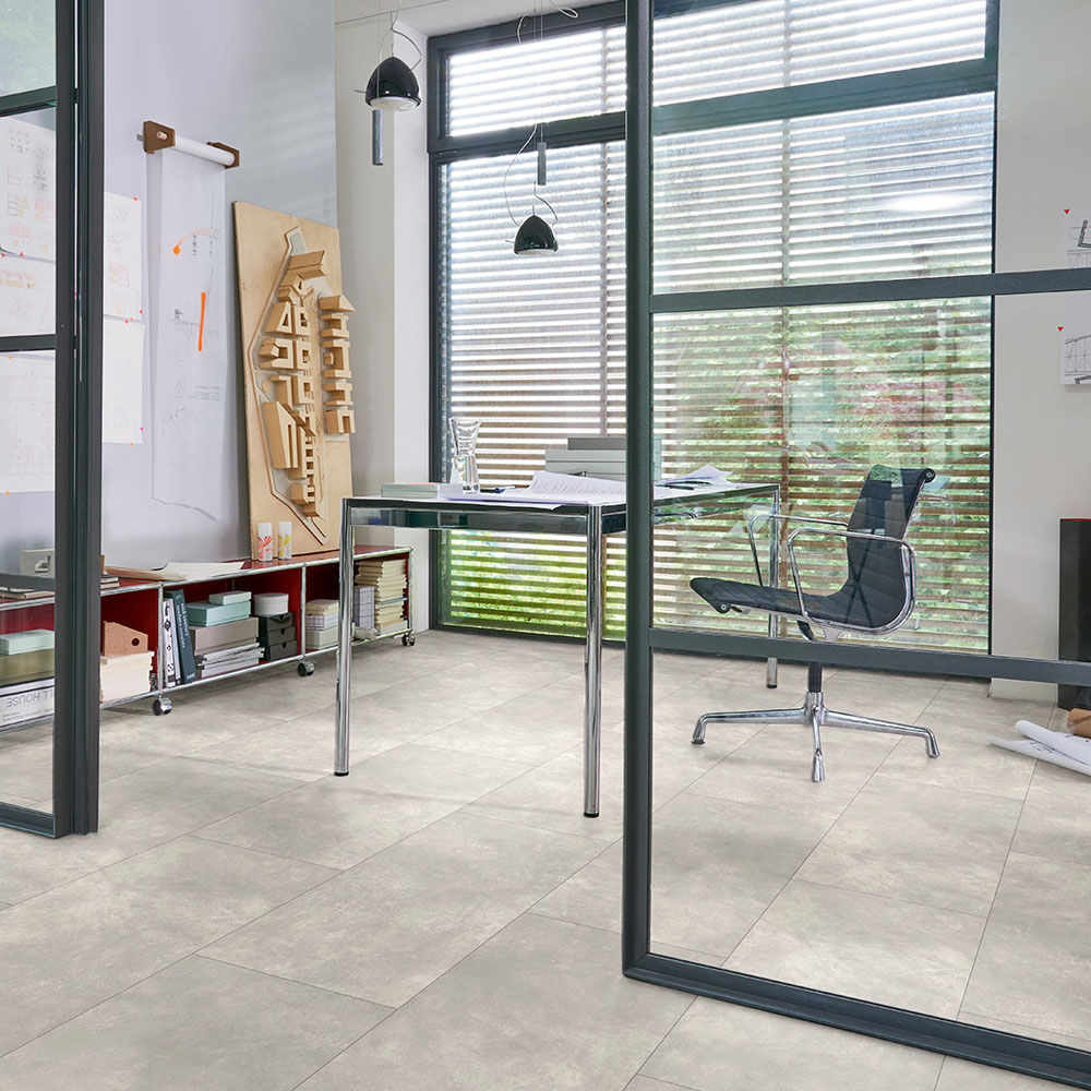 Cemento Gris Claro | Vinilo Modular ONE Parador | Espacio Sala