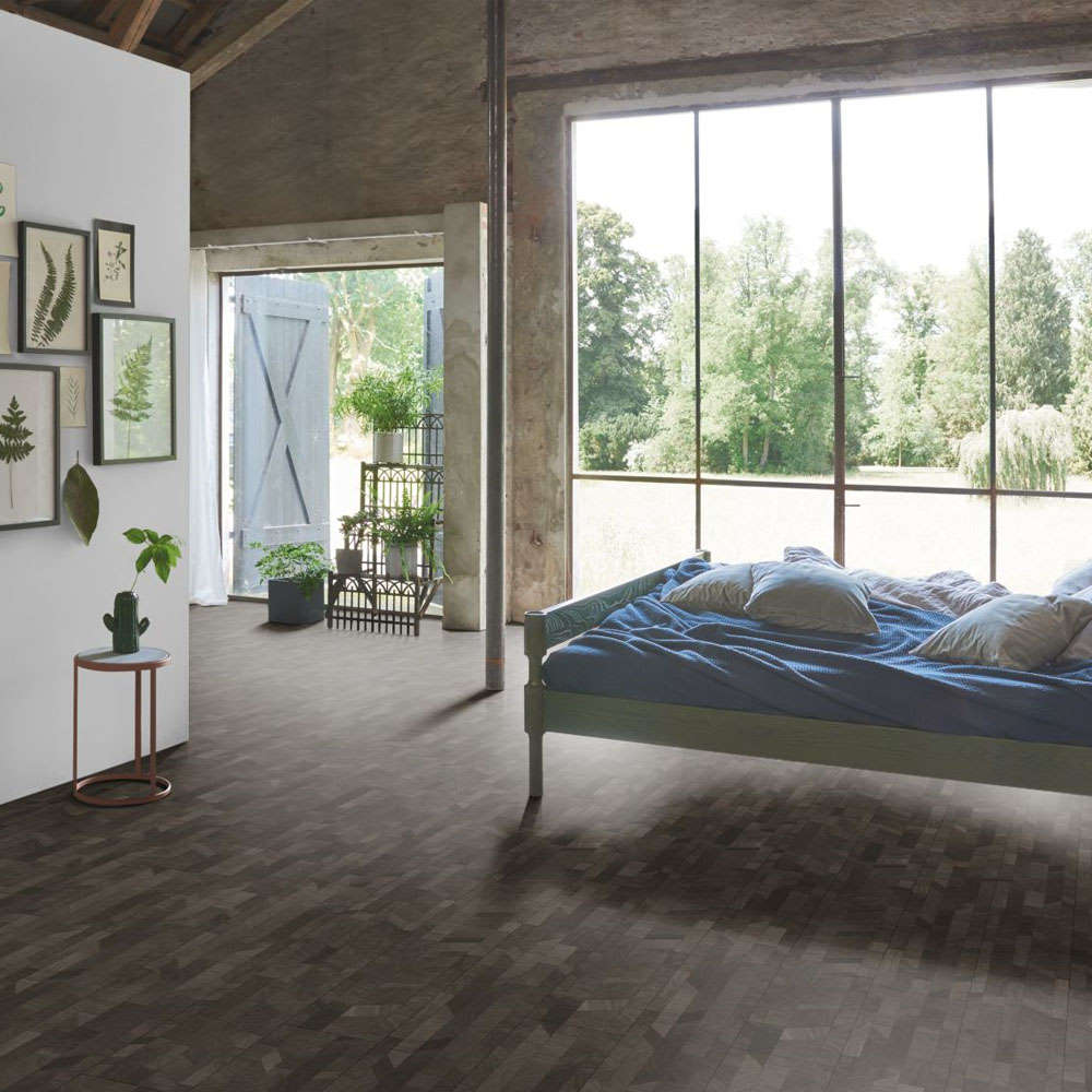 Cross Cut Black 3 Lamas | Vinilo Modular ONE Parador | Espacio Dormitorio