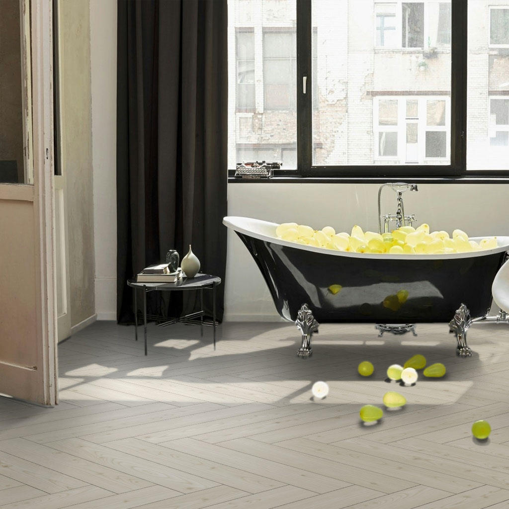Alerce Yukon Blanco | Laminado Trendtime 3 Parador | Espacio Baño